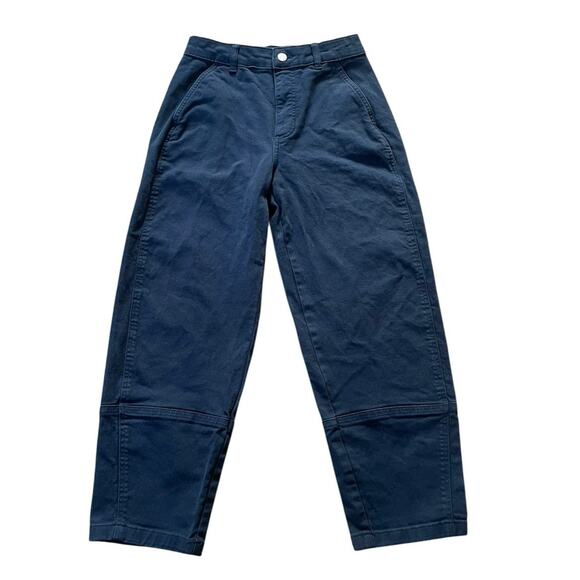 Everlane Barrel Utility Organic Cotton Pants Size 4R Navy - Picture 1 of 7